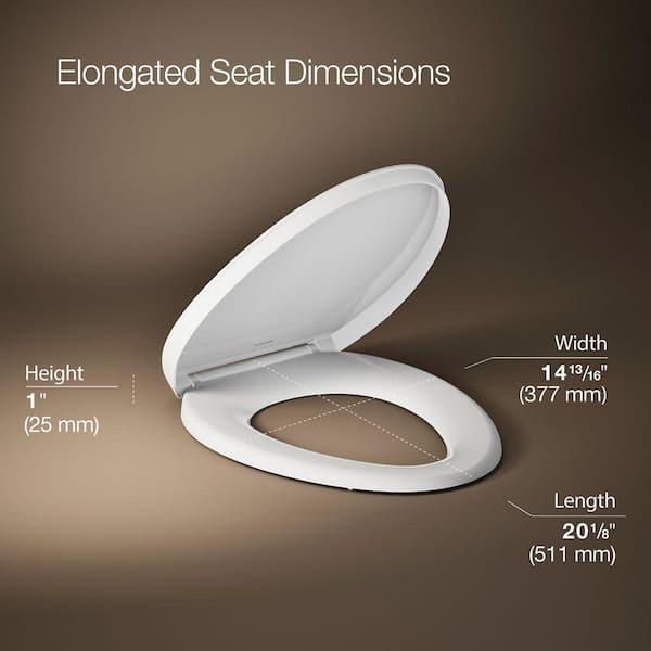 Impro Elongated Ready Latch Quiet-Close Toilet Seat in White