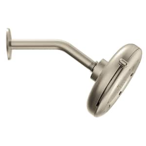 Quattro 4-Spray Patterns with 1.5 GPM 6.5 in. Single Wall Mount Fixed Shower Head in Brushed Nickel