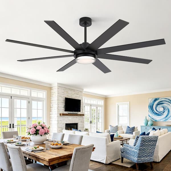 Breezary Parvez 72 in. Black Windmill Covered Outdoor Ceiling Fan
