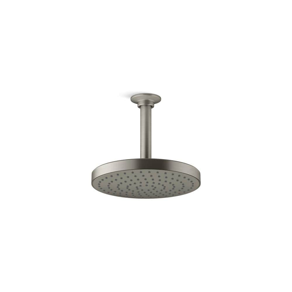 Awaken 1-Spray Patterns 2.5 GPM 8 in. Ceiling Mount Fixed Shower Head in Vibrant Brushed Nickel