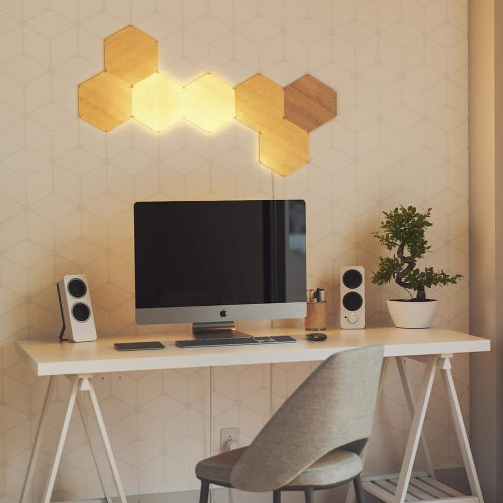 Nanoleaf 7 Panels Adjustable White Hexagon Modular LED Wall Lights