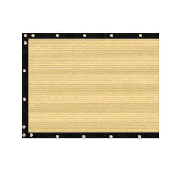 4 ft. x 25 ft. Outdoor Sand Composite Balcony Privacy Screen Fence Cover for Deck, Patio, Backyard, Pool, Porch, Railing