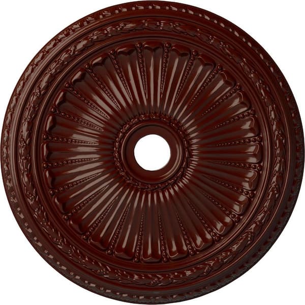 Ekena Millwork 2-1/2" x 35-1/8" x 35-1/8" Polyurethane Viceroy Ceiling Medallion, Brushed Mahogany