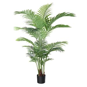 5 ft. Artificial Areca Palm Plant in pot, Fake Palm Tree with 17 Trunks for Home Office Decor