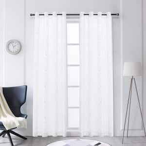 Tess 108 in.L x 52 in. W Sheer Polyester Curtain in White