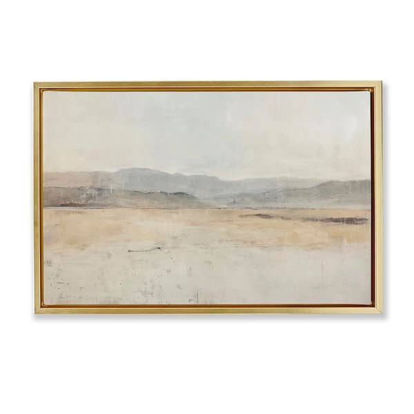 Stupell Industries Minimal Desert Horizon by LSR Design Studio Gold Floater Frame Nature Graphic Art Print 17 in. x 25 in.