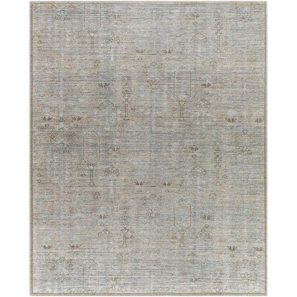 Becki Owens Darling Taupe/Ice Blue Traditional Machine-Washable 8 ft. x 10 ft. Indoor Area Rug