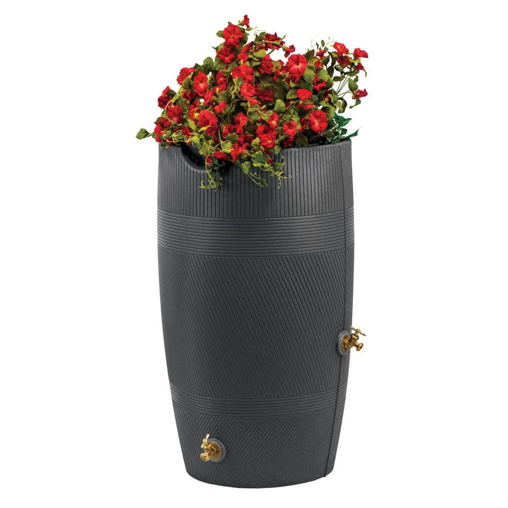 Havana Dark Granite 50 Gallon Rain Saver with Planter Top