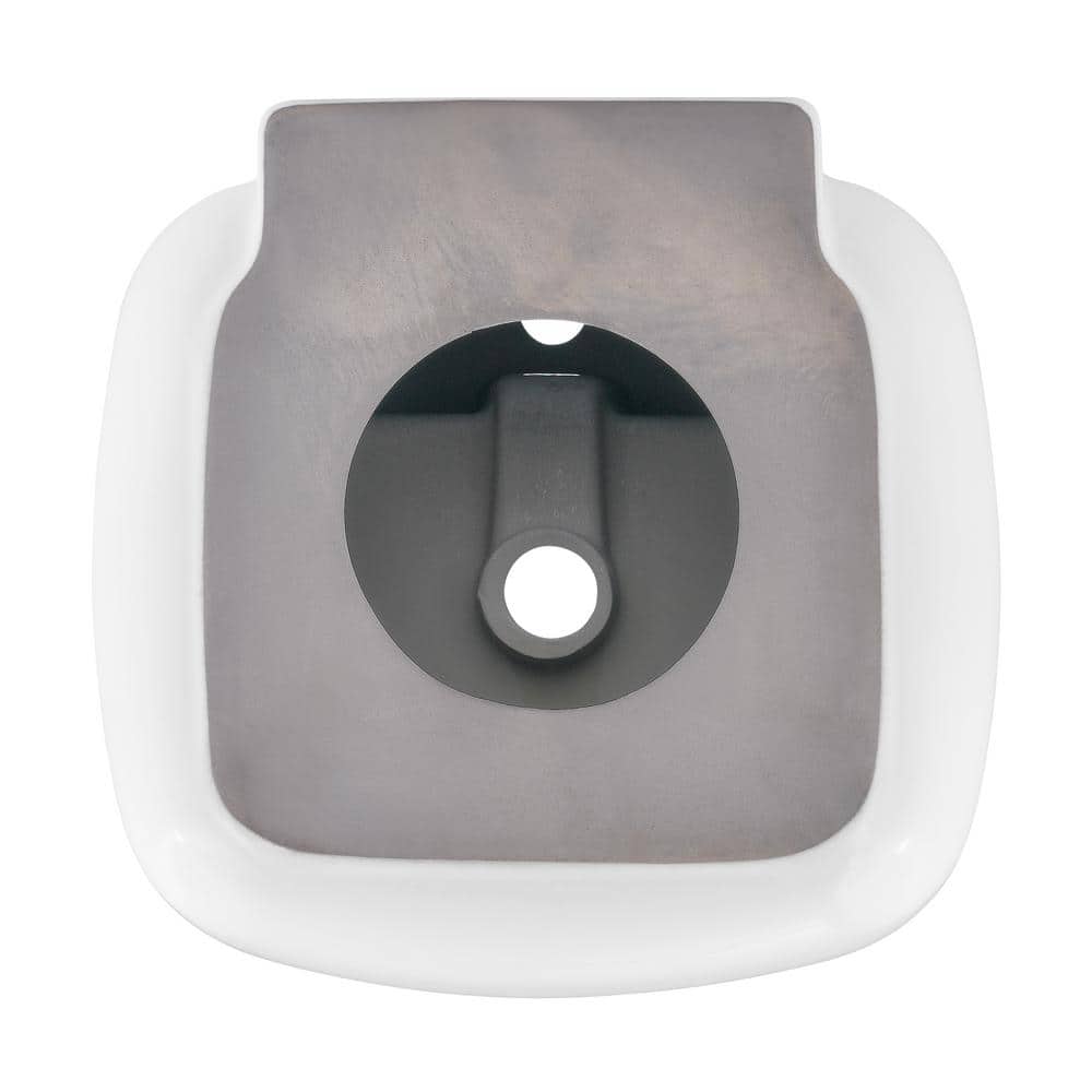 Carre 18" White Ceramic Wall-Mount Bathroom Sink
