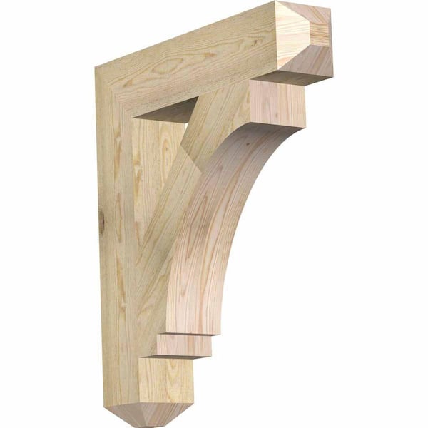 Ekena Millwork 6 in. x 34 in. x 30 in. Douglas Fir Imperial Craftsman Rough Sawn Bracket
