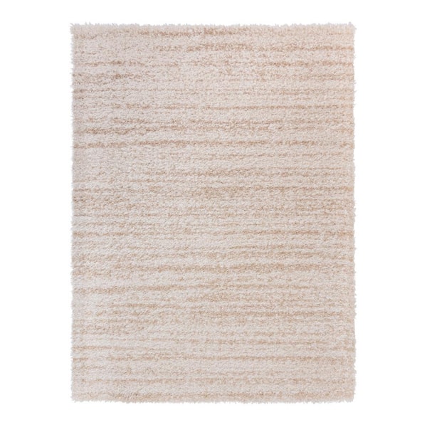 Gertmenian Thayer Abrash Ivory 5 ft. x 7 ft. Abstract Shag Indoor Area Rug