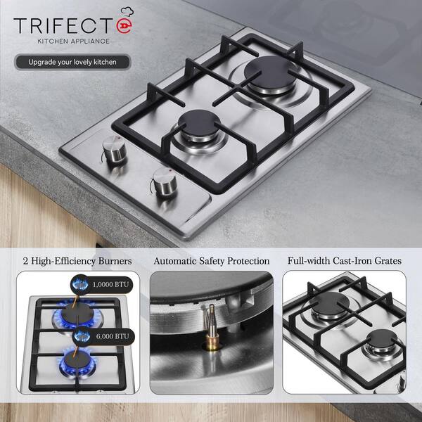 stainless steel hob 3 burner