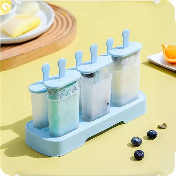 Ice Molds Set with Easy-Release, Homemade and Ice Popsicle Maker for Ice Popsicle and Ice Cream Making, Blue (6-Pack)