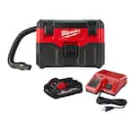 M18 18-Volt 2 Gal. Lithium-Ion Cordless Wet/Dry Vacuum W/ 3.0 Ah Battery and Charger