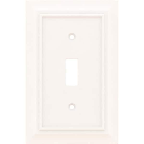 Hampton Bay Derby White 1-Gang Single Light Switch/Toggle Wall Plate (3-Pack)