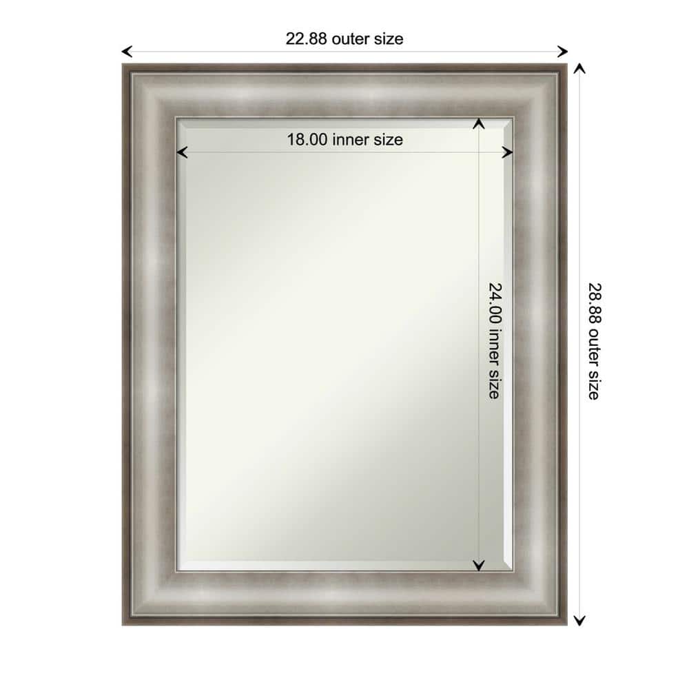 Silver Rectangular Bathroom Vanity Wall Mirror