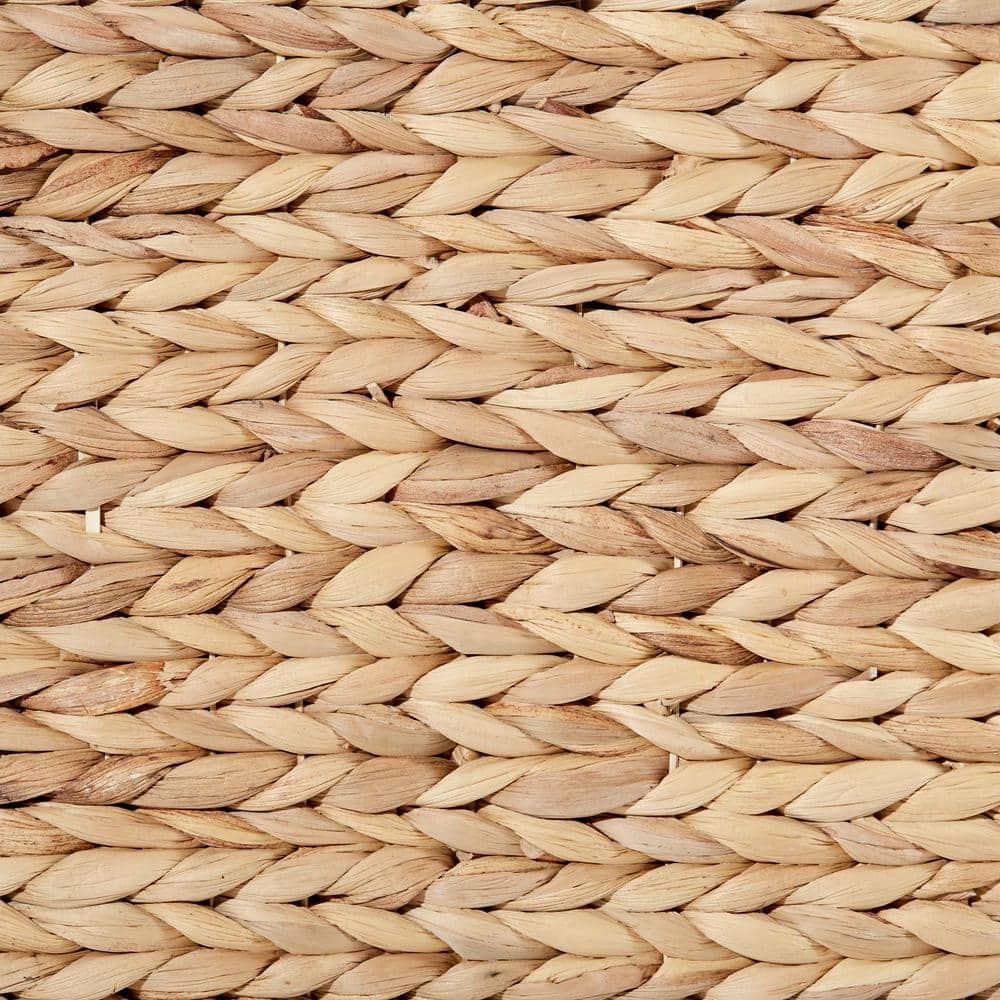 Beige Rectangular Wicker Laundry Hamper with Lid