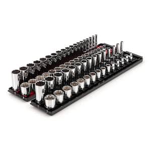 3/8 in. Drive 12-Point Socket Set with Rails (1/4 in.-1 in., 6 mm-24 mm) (68-Piece)