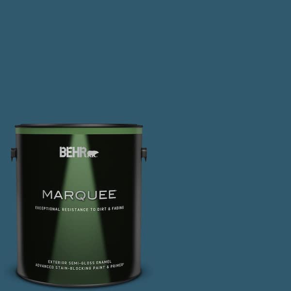 BEHR MARQUEE 1 gal. #S-H-540 Quiet Storm Semi-Gloss Enamel Exterior Paint & Primer