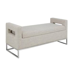 Maye Grey Dining Bench 50 in. W x 20 in. D x 22 in. H Soft Close Storage Bench