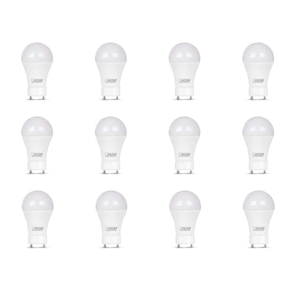 60-Watt Equivalent A19 Dimmable CEC Title 20 Compliant ENERGY STAR 90+ CRI GU24 LED Light Bulb, Daylight 5000K (12-Pack) -  Feit Electric, BPOM60950CAGU12