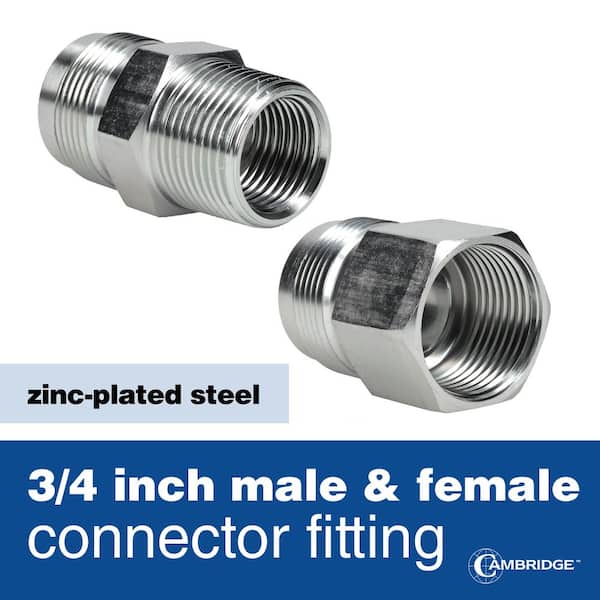 Cambridge 1 in. OD x 3/4 in. MIP x 3/4 in. FIP x 36 in. Stainless