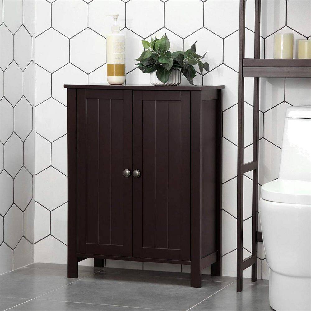 Brown MDF Living Room Cabinet with Adjustable Shelving