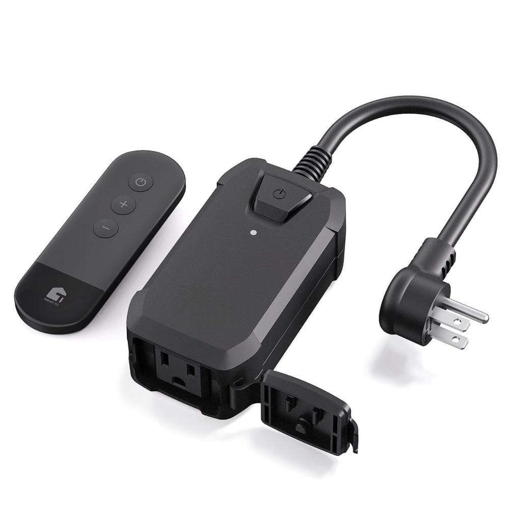 Outdoor Dimmer Plug with 100 ft. Wireless Remote and 400W in Black