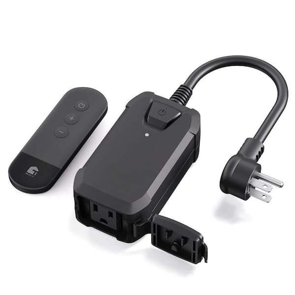 Outdoor Dimmer Plug with 100 ft. Wireless Remote and 400W in Black
