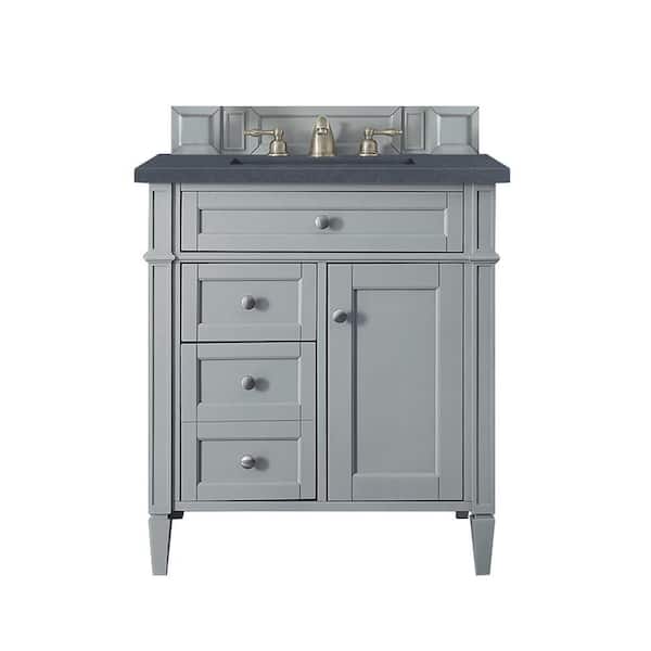 James Martin Vanities Brittany 30 in. W x 23.5 in.D x 34 in. H Single Vanity in Urban Gray with Quartz Top in Charcoal Soapstone