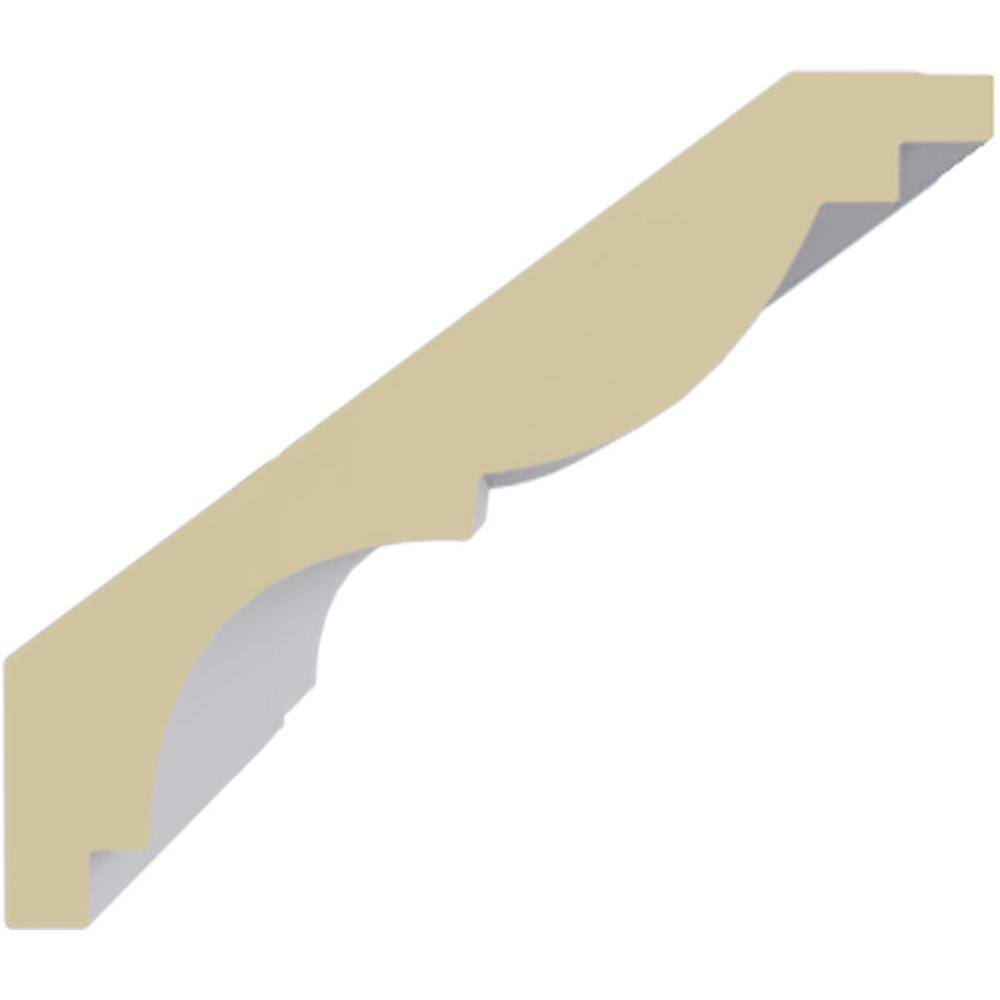 Primed White Polyurethane Traditional Crown Moulding 7-ft 10-1/2-in
