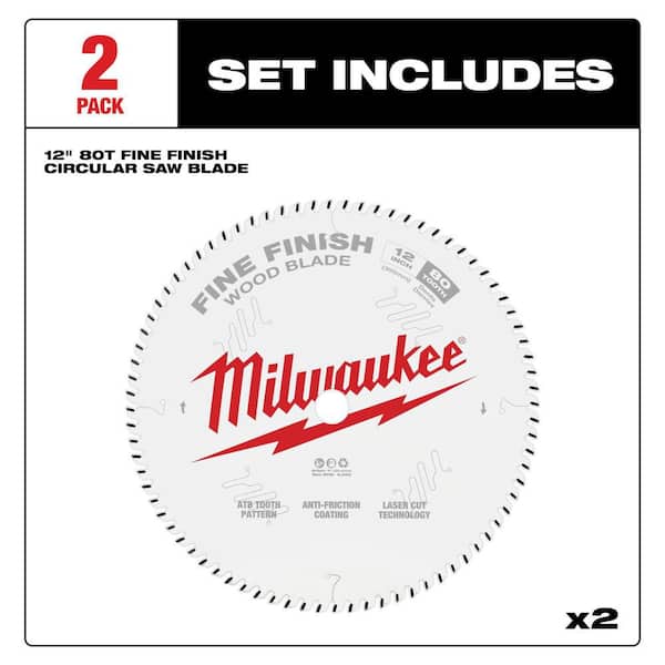 12 in. x 80-Tooth Fine Finish Circular Saw Blade (2-pack)