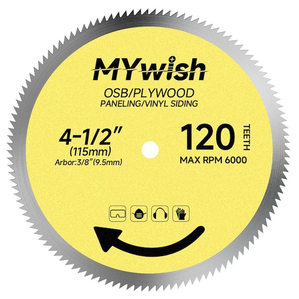 4-1/2 in. x 120-Tooth Finish Circular Saw Blade, 3/8 in. (9.5 mm) Arbor