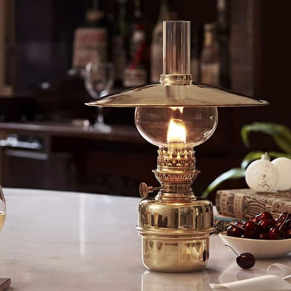 KINGS COUNTY TOOLS Brass Captain's Shade Oil Lamp - Tabletop Torch