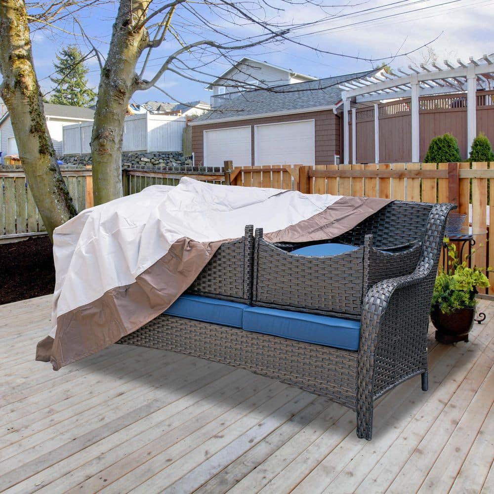 OVIOS 73.2 in. L x 37 in. W x 34 in. H Beige Patio Furniture Cover PNTC
