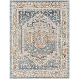 Lillian Charcoal/Camel 8 ft. x 10 ft. Indoor Machine-Washable Area Rug