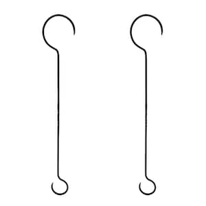 30 in. L Black Wrought Iron Hook Extenders w/Twist (Set of 2), Powder Coated Finish, Home Accessory