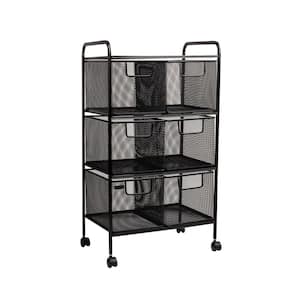 6 Drawer Office Cart, File Storage Cart, Utility Cart, Office Storage, Heavy Duty Multi-Purpose Cart in Black