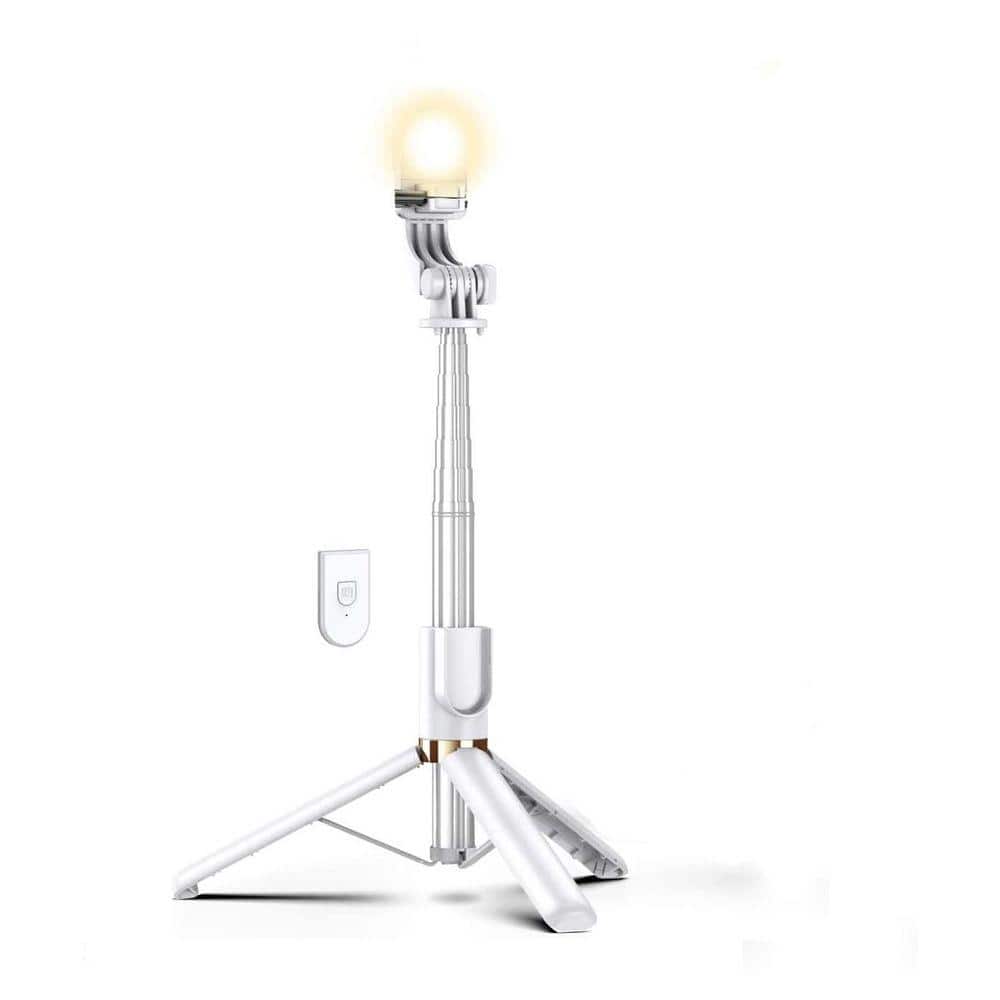 OBJLGEV Selfie Stick Tripod with Wireless Remote and LED Fill Light for iPhone and Android, Pocket-Sized, Ultra-Long and Stable