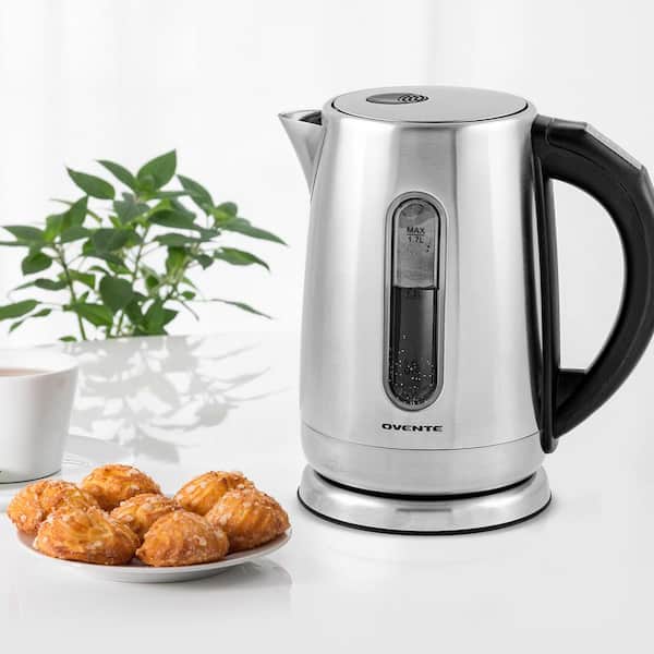 Ovente Portable Electric Hot Water Kettle 1.7 Liter Stainless