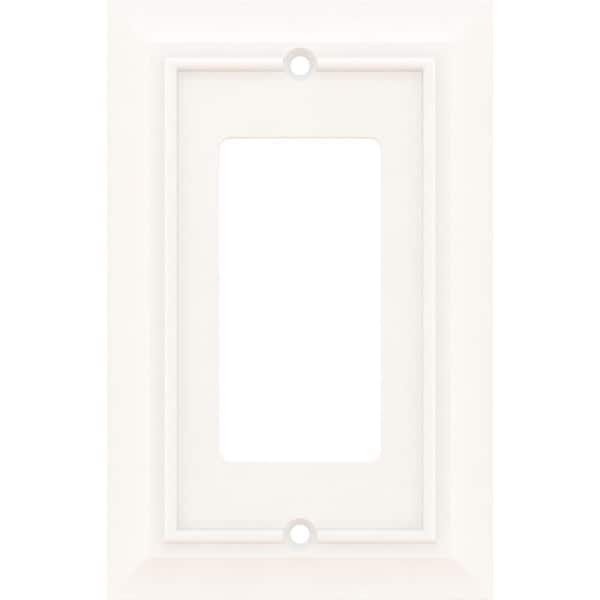 Hampton Bay Architectural White 1-Gang Single Decorator Wall Plate (1-Pack)