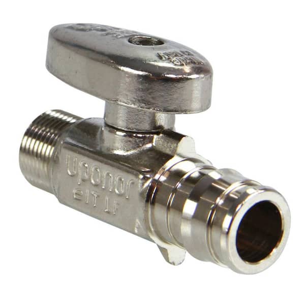 ProPEX 1/2 in. PEX-A Expansion Barb x 3/8 in. OD Compression Lead-Free Brass Quarter-Turn Straight Stop Valve (10-Pack)