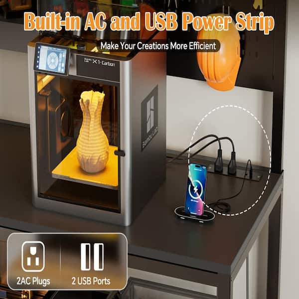 PAKASEPT 3D Printer Stand with Filament Storage Workstation, Large
