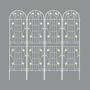2 Pack Metal Garden Trellis 71' x 19.7' Rustproof Trellis for Climbing Plants Outdoor Flower Support Cream White