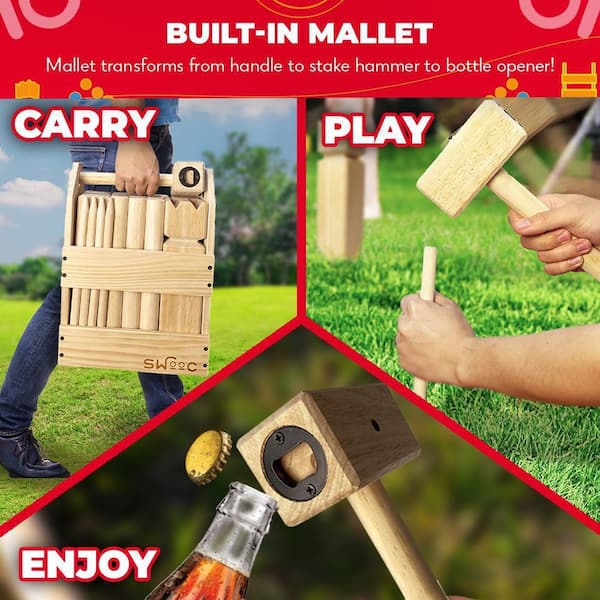 PetGirl - Juego De Juego Kubb, Juego De Ajedrez Vikingo, Juego De Lanzamiento Familiar Con Bolsa De Transporte, Césped Al Aire última Intervensión, Juegos De Lanzamiento De Patio Grande Para Adultos Y