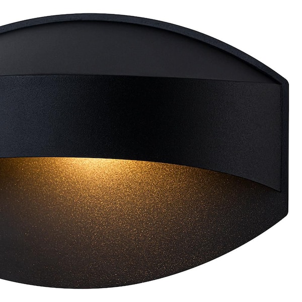 HUOKU Chaser 1-Light 11 in.W Matte Black Hardwired Outdoor Wall