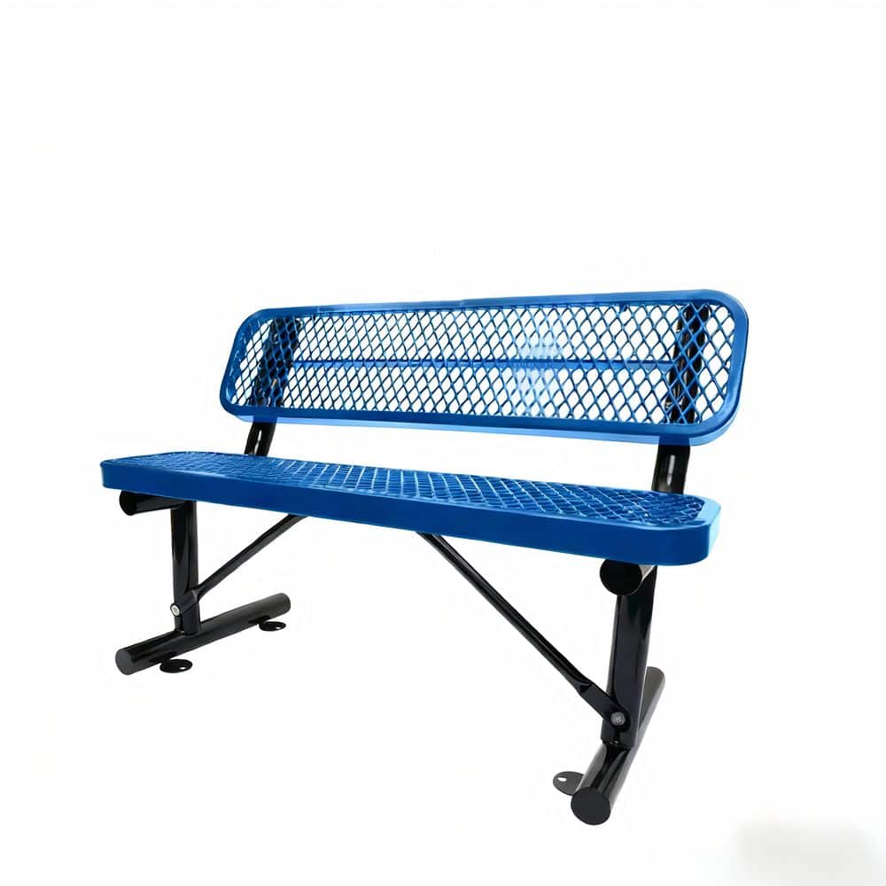 4 ft. Steel Outdoor Bench with Backrest in Blue price history on PriceWatchPro