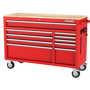 Modular Tool Storage 52 in. W Red Mobile Workbench Cabinet