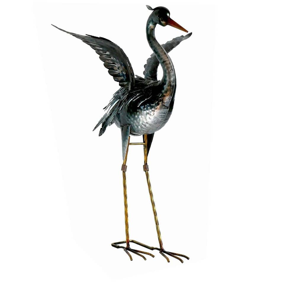 23.6 in. H Metal Blue Crane Garden Statue Sculpture, Heron Outdoor Decor, Yard Art Bird Decoy price history on PriceWatchPro