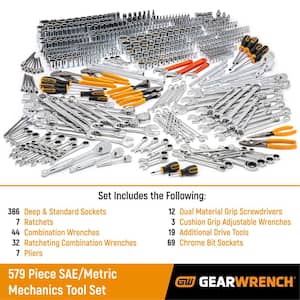 1/4 in., 3/8 in. and 1/2 in. Drive Master Mechanics Tool Set (579-Piece)